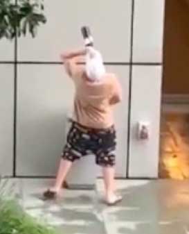 Man urinating.