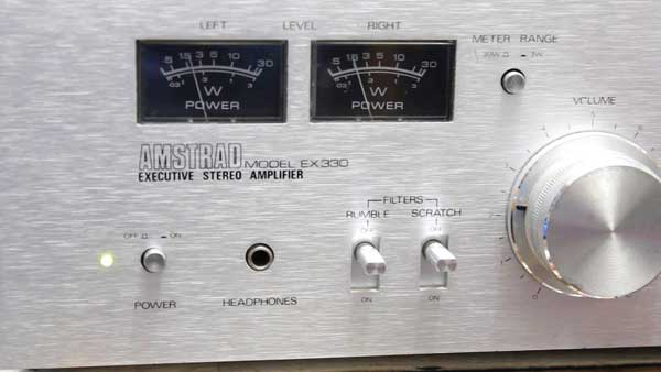 The analogue wattage dials of an eighties era hi fi